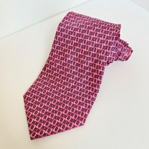 Bijoux Terner Mens Silk Tie Pink Purple Geometric Preppy Academia Modern Easter